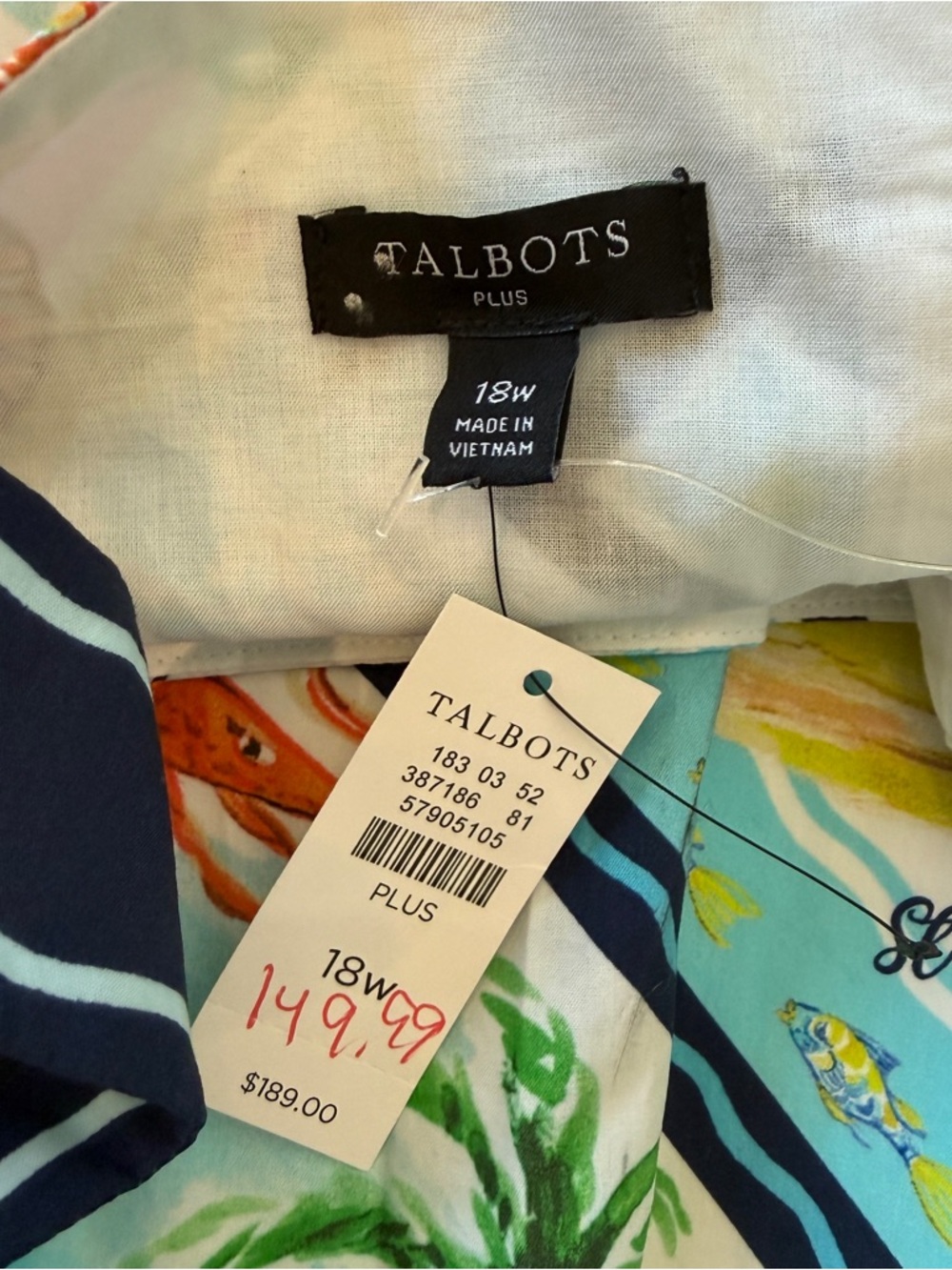 New! Talbots Modern Fit & Flare Dress Summer Vista 18W plus size 25339 - Picture 10 of 13